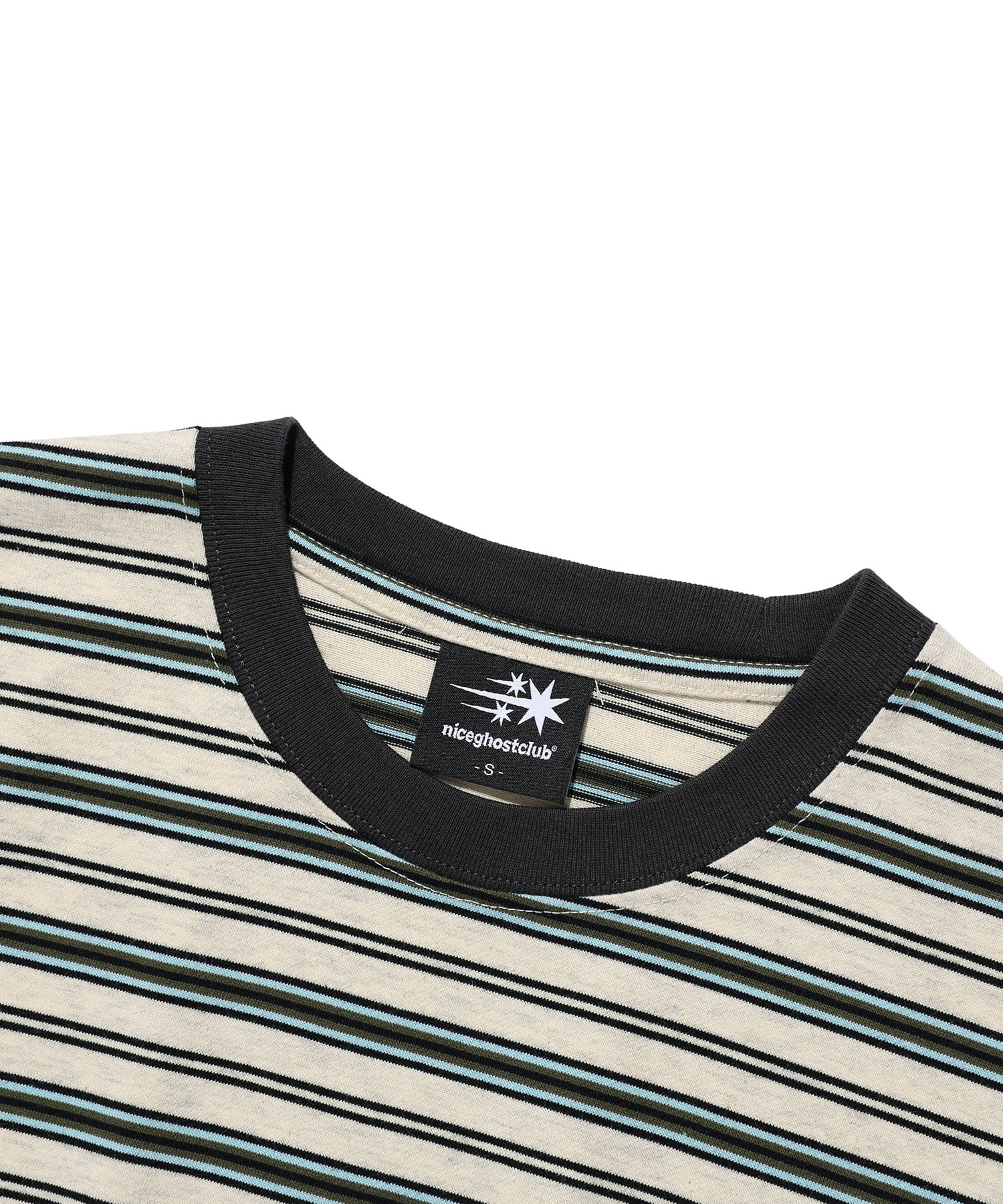 Nice Ghost Club Stripe 3 Star Basic Tee [Oatmeal]