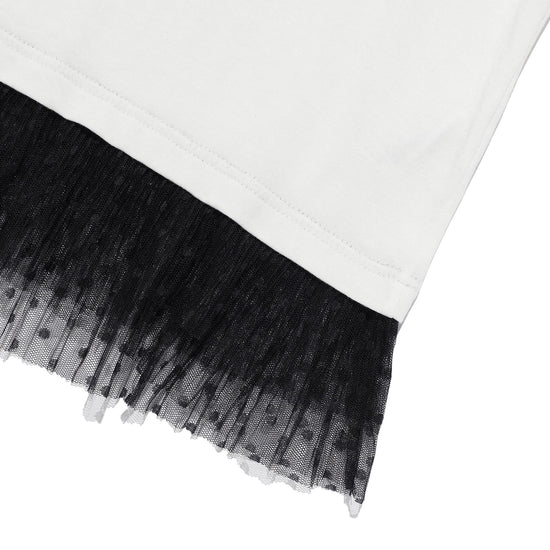 Nice Ghost Club Ghost Angels Lace Hem Line Big Big Tee [White]