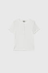 General Idea WOMAN Punching Ribbed Henley Neck T-Shirt