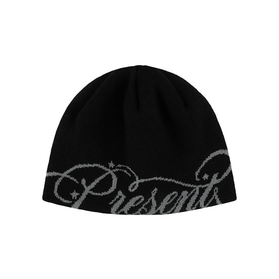 Mahagrid Present Lettering Knit Beanie Black