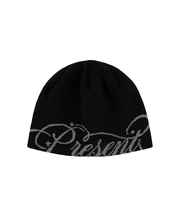 Mahagrid Present Lettering Knit Beanie Black