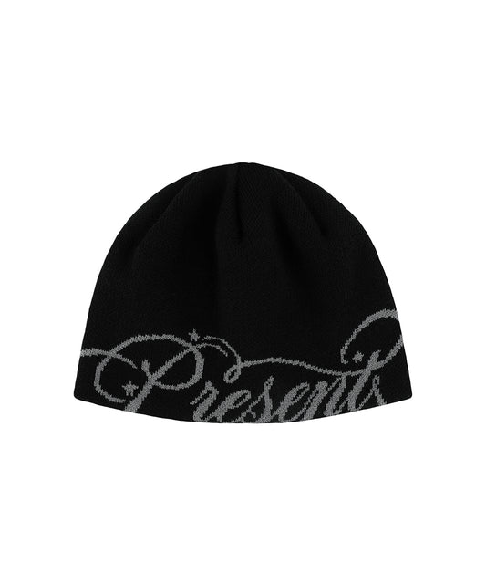 Mahagrid Present Lettering Knit Beanie Black