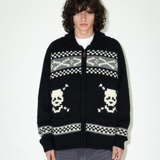 Mahagrid Skull Cowichan Knit Sweater