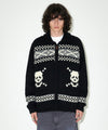 Mahagrid Skull Cowichan Knit Sweater