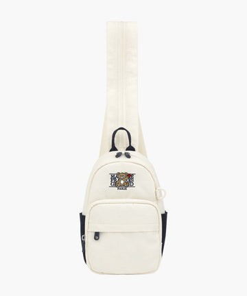 Marithé François Girbaud Kids Bear Classic Logo 2-Way Sling Bag Ivory