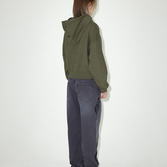 Mahagrid THIRD LOGO CROP HOODIE