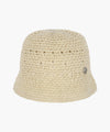 Marithé François Girbaud CIRCLE LOGO CROCHET BUCKET HAT light beige