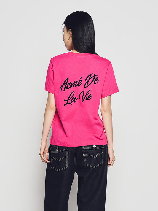 ADLV Woman Script Logo Printing Short Sleeve T-Shirt