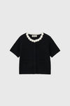 General Idea WOMAN Flower Appliqué Cotton Cardigan