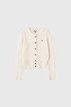 General Idea WOMAN GNRL Signature Superfine Wool Cable Cardigan [Light Grey]
