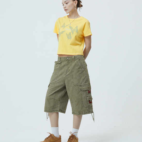 Mahagrid Pigment Butterfly Goth Crop Tee