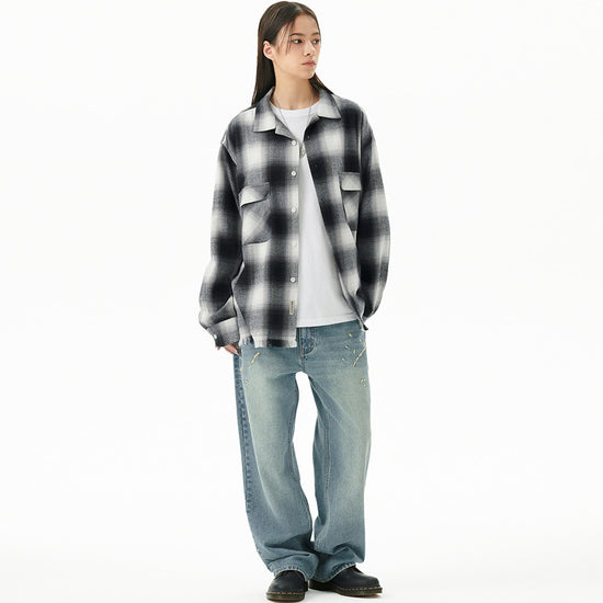 Mahagrid Cut Off Flannel Check Shirt