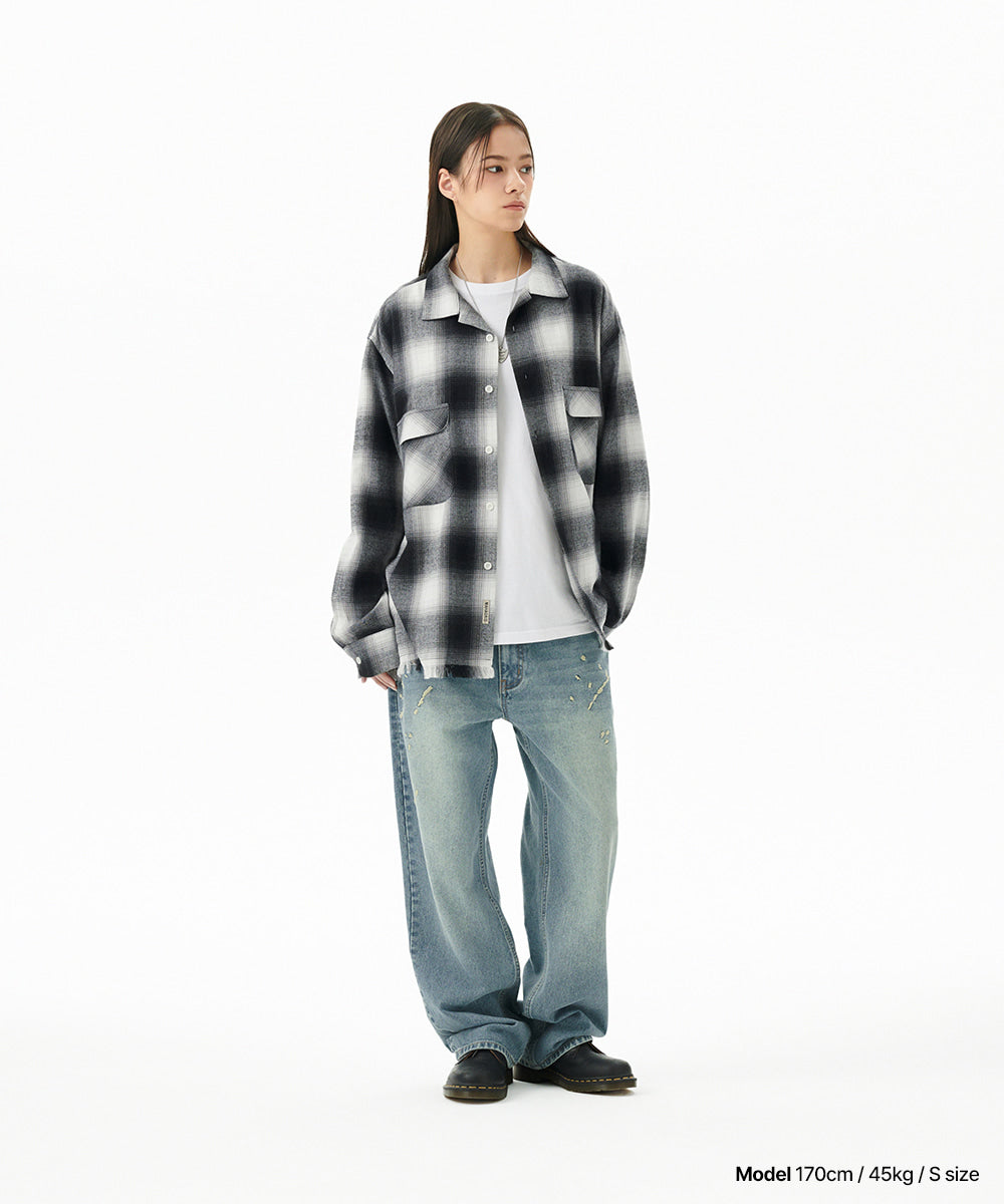 Mahagrid Cut Off Flannel Check Shirt