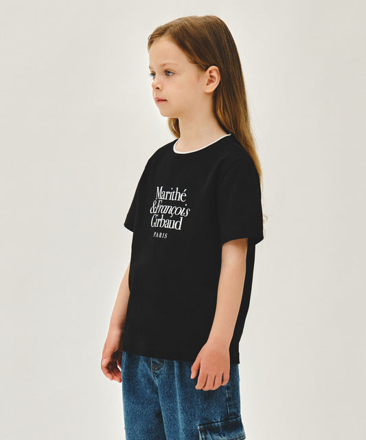 Marithé François Girbaud Kids Neck Point Lettering Tee