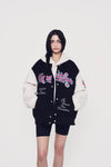ADLV NC DINOS X ADLV OVERSIZED VARSITY JACKET BLACK