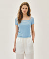 Marithé François Girbaud W SMALL CLASSIC LOGO SLEEVELESS LAYERED SLIM CROP TEE light gray