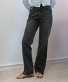 Bitter Cells Katie Slit Straight Denim Pants - Black