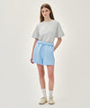 Marithé François Girbaud W REGULAR LOGO SWEAT SHORTS ice blue