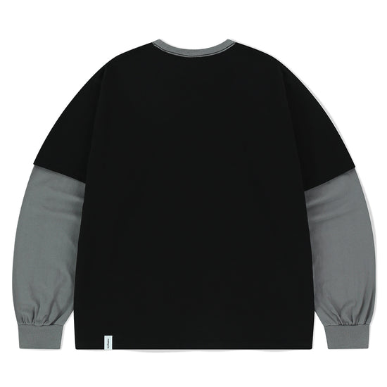 Mahagrid Banner Logo Layered Long Sleeve T-Shirt [Black]