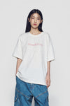 ADLV Chain Embossing Script Printing Short Sleeve T-Shirt