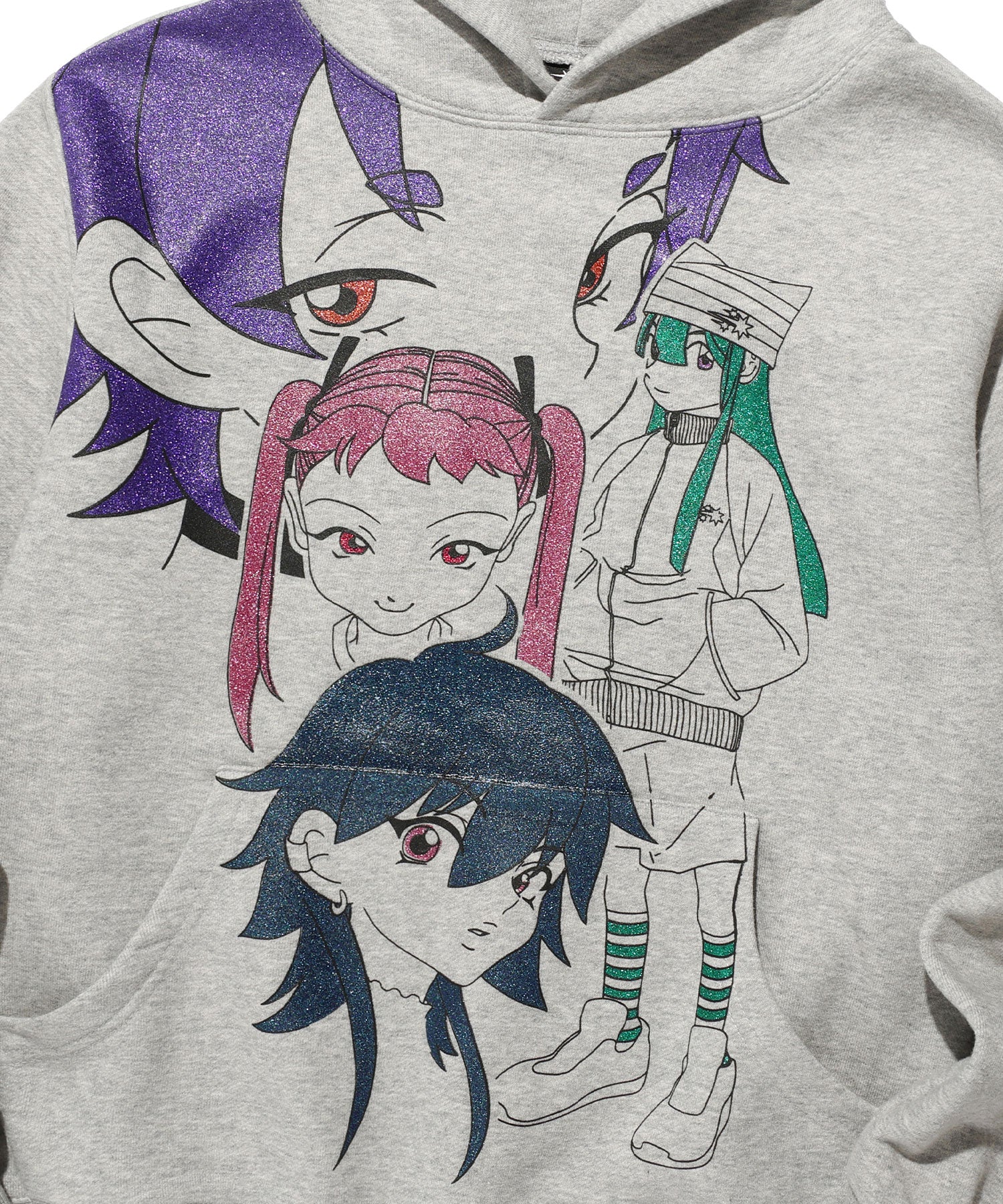 Nice Ghost Club Ghost Angels Glitter Hoodie [Grey]