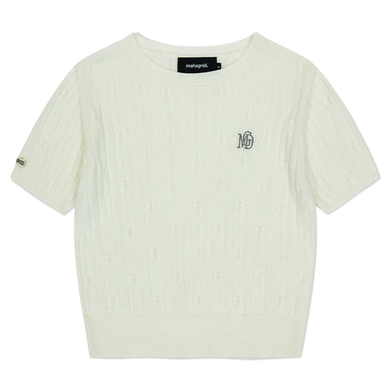 Mahagrid Cable Half Sleeve Knit
