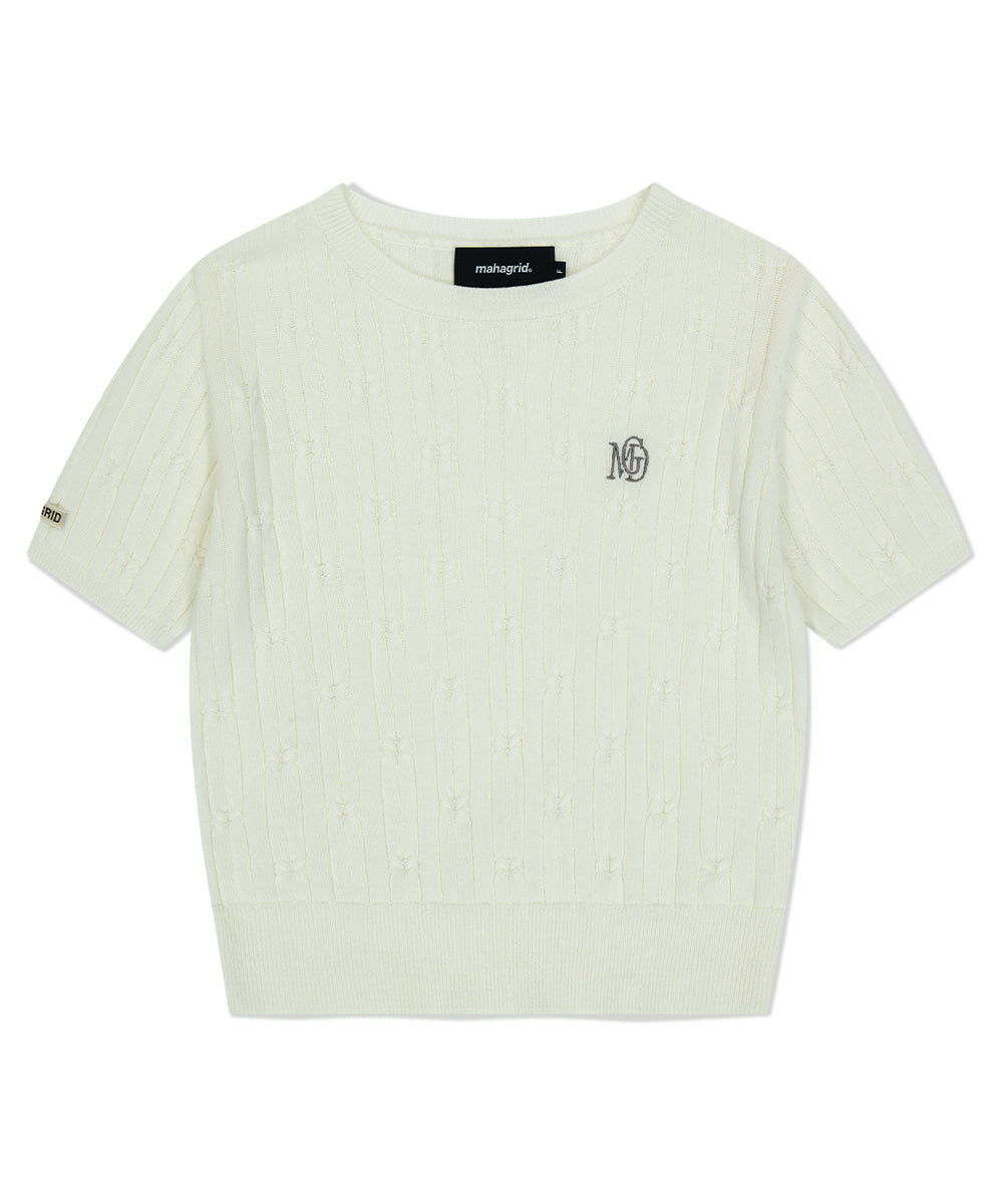 Mahagrid Cable Half Sleeve Knit