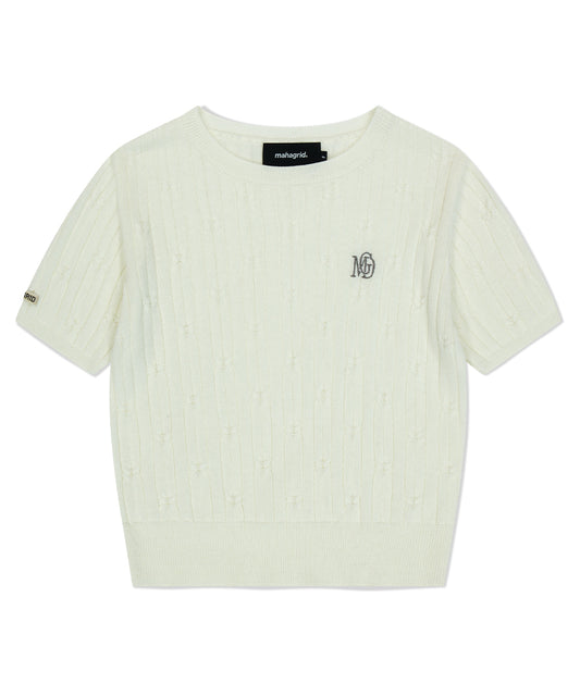 Mahagrid Cable Half Sleeve Knit
