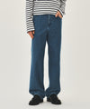 Marithé François Girbaud M HIGH STRAIGHT STRIPE DENIM PANTS BLUE