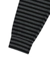 Mahagrid Stripe Present One Shoulder Long Sleeve Tee in Charcoal