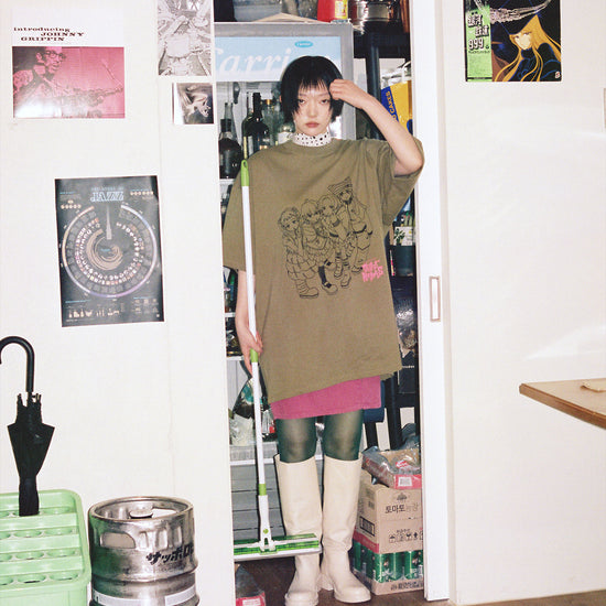 Nice Ghost Club Ghost Angels Photo Big Big Tee [Khaki]