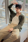 General Idea UNISEX Crochet Collar Knit Cardigan
