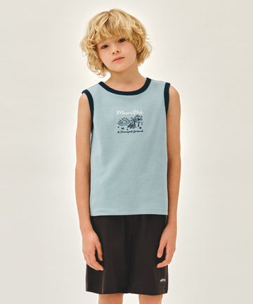 Marithé François Girbaud Kids Waffle Ringer Sleeveless