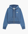 Marithé François Girbaud W BACK CLASSIC LOGO CROP HOODIE ZIPUP heather gray