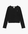 Marithé François Girbaud W V-NECK CROCHET KNIT CARDIGAN black