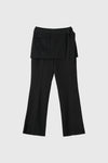 General Idea WOMAN Skirt Layered Bootcut Slacks [BLACK]