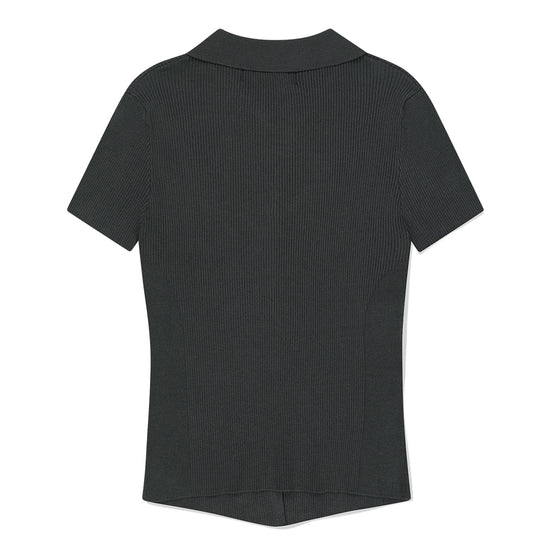 Mahagrid Button-Up Collar Knit