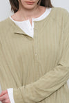 General Idea WOMAN Loose Fit Henley Neck T-Shirt