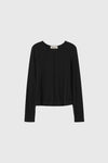 General Idea WOMAN Airy Round Neck Pintuck T-Shirt