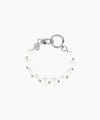 Marithé François Girbaud CIRCLE LOGO BEADS STRAP KEYRING white