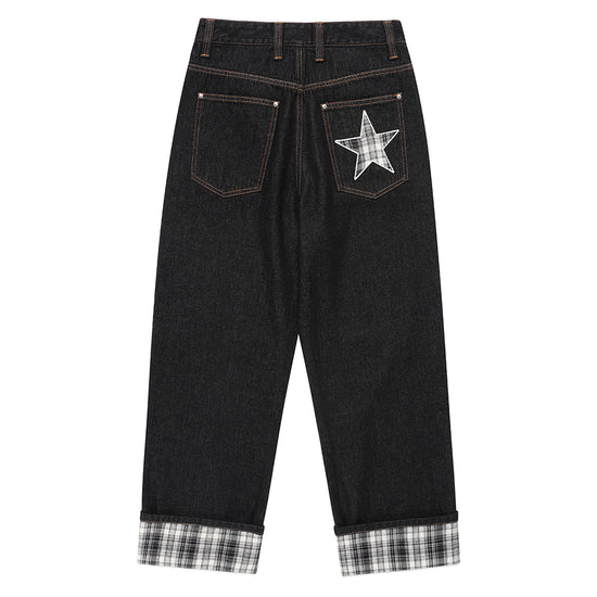 Cavish Kyurin Wearing W Check Denim Pants in Black