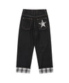 Cavish Kyurin Wearing W Check Denim Pants in Black