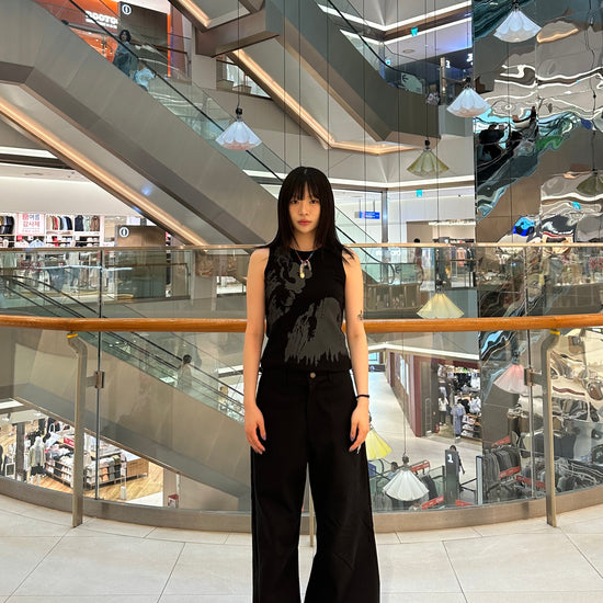 Tansanmagnesium (5/15 Pre-Order Delivery) Star Appliqué Pants Black