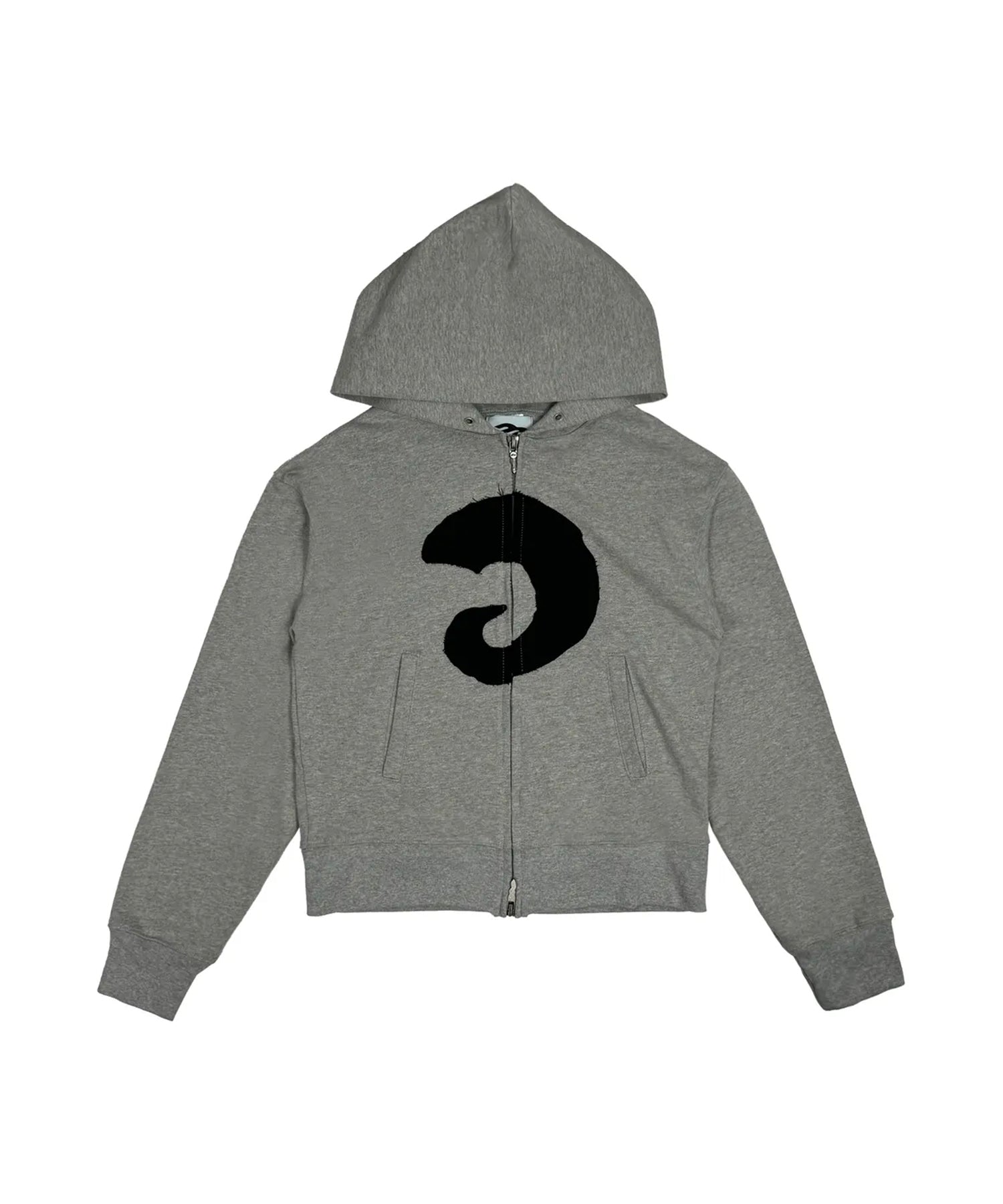 Tansanmagnesium Hon Appliqué Hoodie Full Zip Grey