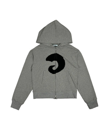 Tansanmagnesium Hon Appliqué Hoodie Full Zip Grey