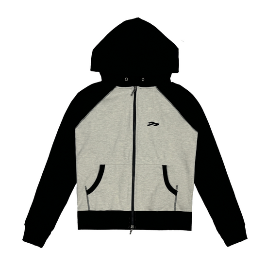 Tansanmagnesium Ringer Hoodie Zip-Up Black/Oatmeal