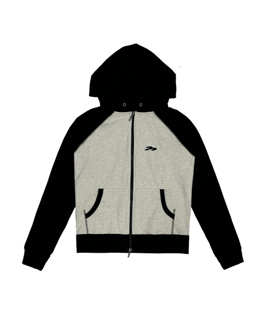 Tansanmagnesium Ringer Hoodie Zip-Up Black/Oatmeal