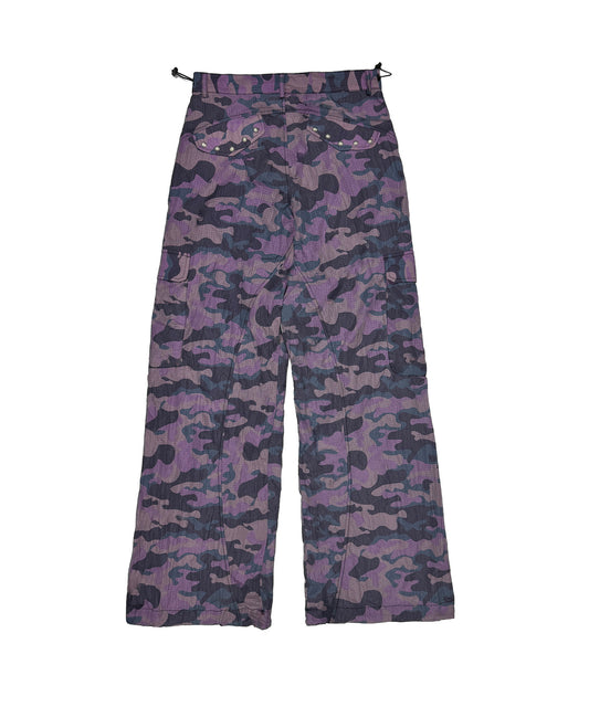 Tansanmagnesium Nylon Wide Stud Cargo Pants Camo