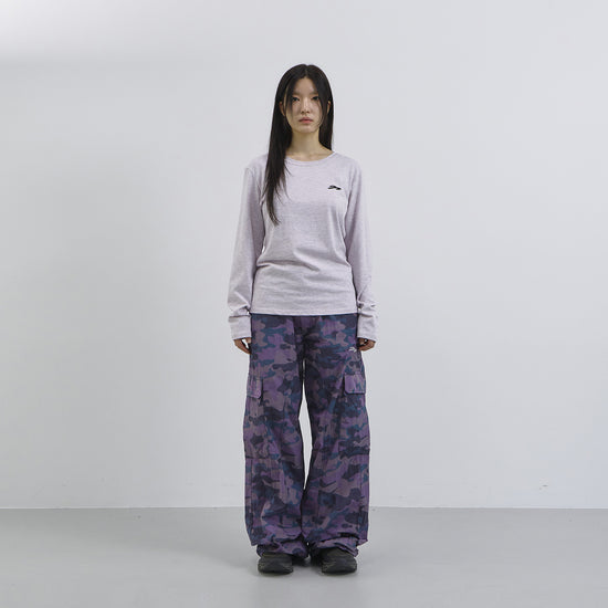Tansanmagnesium Nylon Wide Stud Cargo Pants Camo