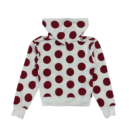 Tansanmagnesium Dot Pattern Hoodie Full Zip White/Red